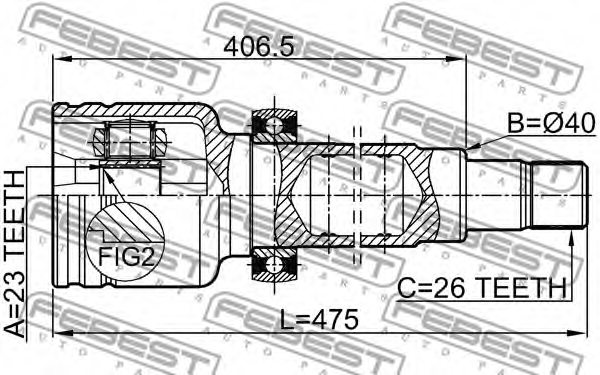 FEBEST 2111-CB420RH Joint, drive shaft